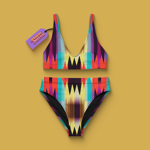 Boho Bliss Sustainable Women's High Waisted Two-Piece Bikini